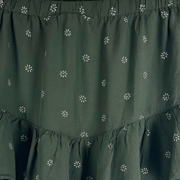 MADEWELL Ruffle Tiered Ditsy Floral Mini Skirt Print Green Spring Small - Picture 4 of 9